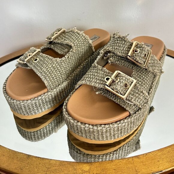 STEVE MADDEN Karrigan Womens Platform Sandals in Olive Size US 8 - Picture 5 of 10